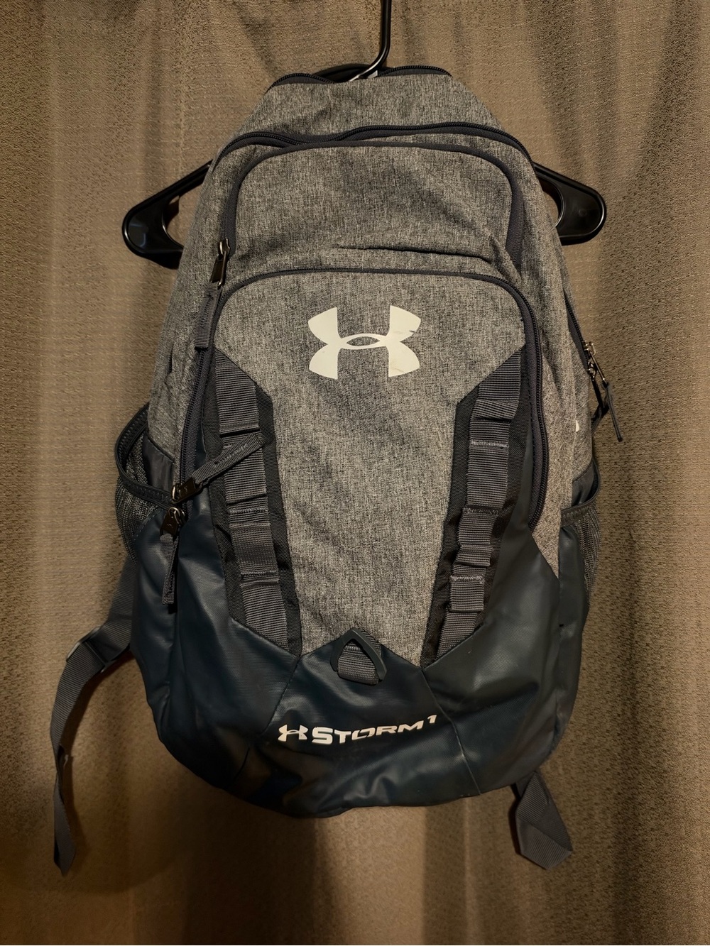 Under Armour Gray and Navy Storm Backpack
